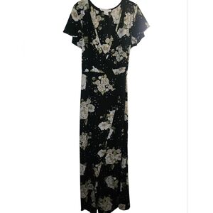 Chic Black Floral Maxi Dress
